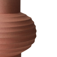 Handmade Handcarved Terracotta Bulb Vase by HKLIVING – Sculptural Earthy Design (30cm)