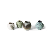 70s Ceramics Small Vases Set – Canyon by HKLIVING (Set of 4, Retro Stoneware)