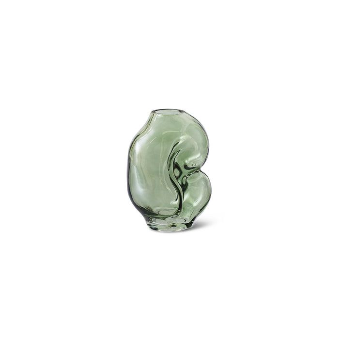 Gleam Glass Small Vase – Olive Green by HKLIVING (Organic Shape, Hand-Finished)