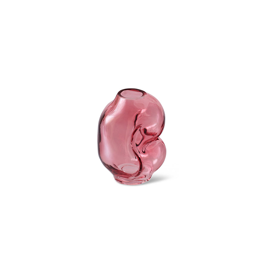 Gleam Glass Small Vase – Rose Pink by HKLIVING (Organic Shape, Hand-Finished)