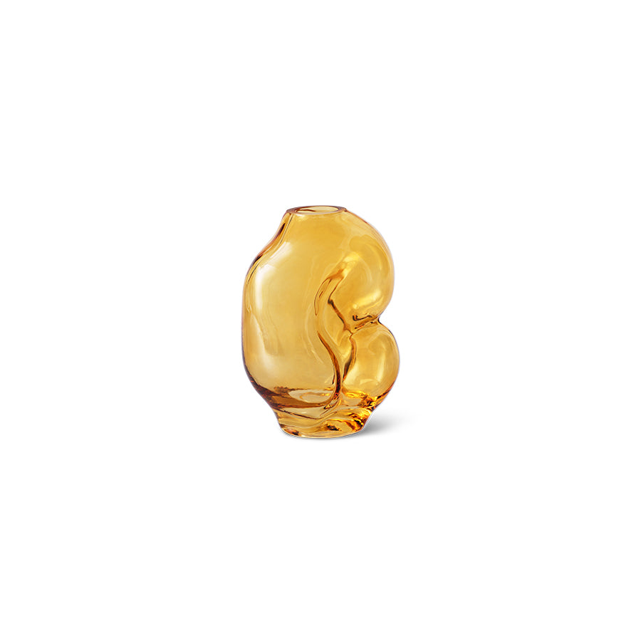 Gleam Glass Small Vase – Amber – Organic Modern Glass Vase by HKLIVING