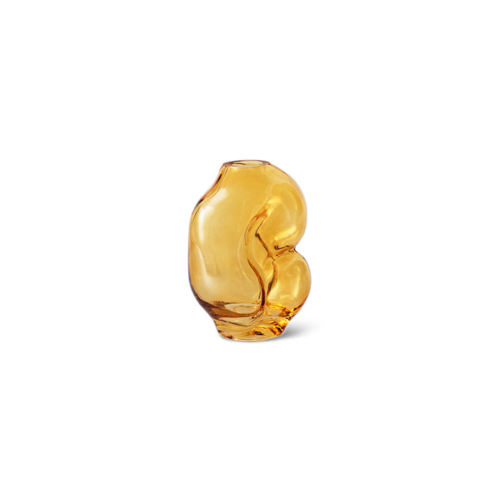 Gleam Glass Small Vase – Amber – Organic Modern Glass Vase by HKLIVING