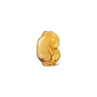 Gleam Glass Small Vase – Amber – Organic Modern Glass Vase by HKLIVING