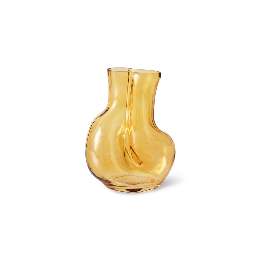 Gleam Glass Vase – Amber – Warm Toned Decorative Vase by HKLIVING