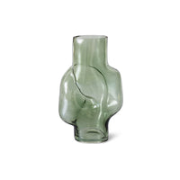 Gleam Glass High Vase – Olive – Tall Organic Glass Vase from HKLIVING