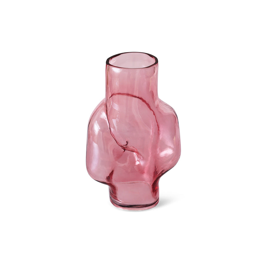 Gleam Glass High Vase – Rose – Tall Blush Pink Glass Vase form HKLIVING