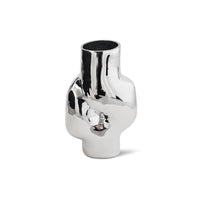 Gleam Glass High Vase – Chrome – Tall Reflective Glass Vase from HKLIVING