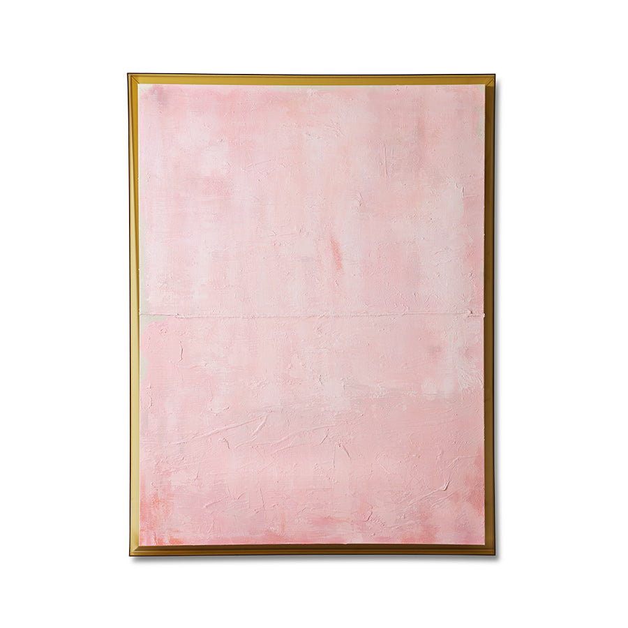 Framed Artwork - Thousand Layers by HKLIVING (127x167cm) - Textured Minimalist Canvas in Pink