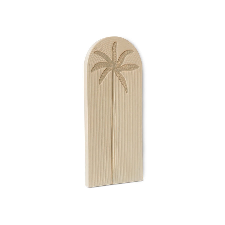 Palm, Stoneware Wall Tile, Wall Art, Cream Wall Decor from HKLIVING