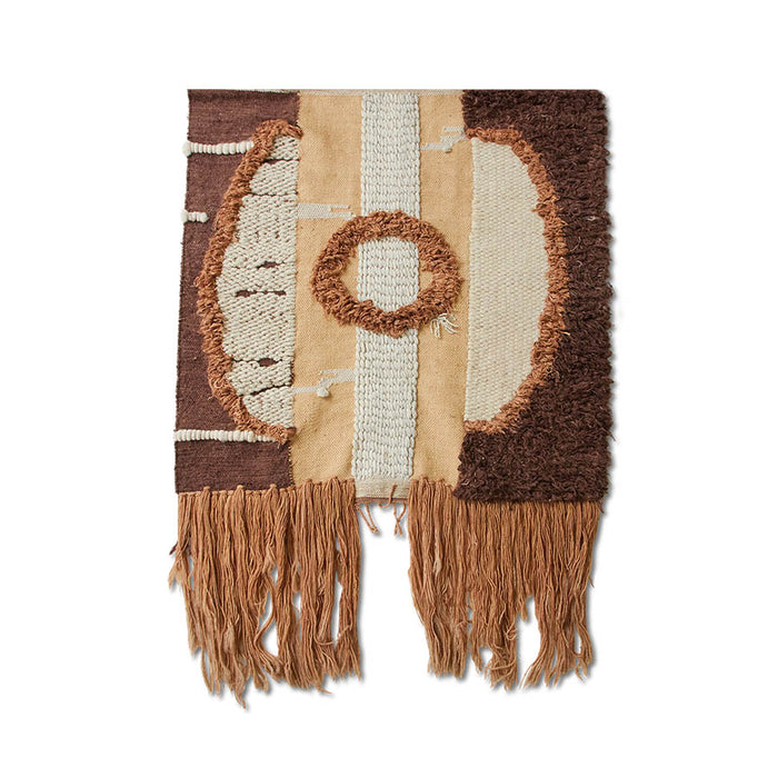 Wall Rug, Beach Shack, Beige Sand Brown, Wall Art by HKLIVING