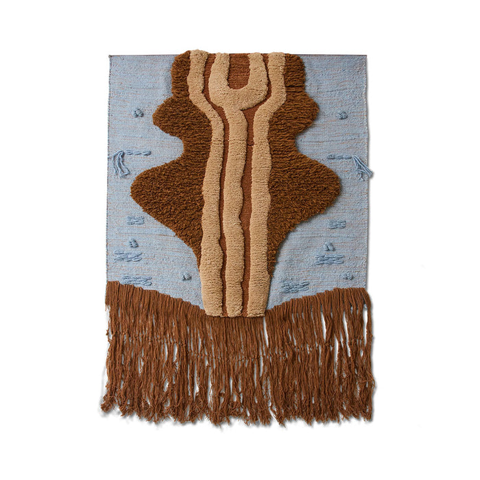 Wall Rug, Ocean Blue, Blue Brown, Wall Art by HKLIVING