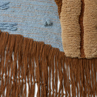 Wall Rug, Ocean Blue, Blue Brown, Wall Art by HKLIVING