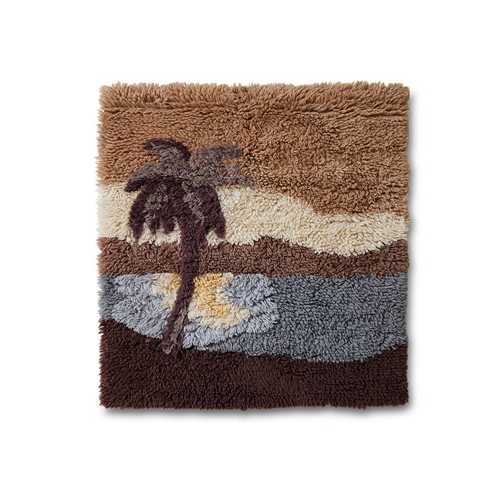 Wall Rug, Sunrise, Brown Blue Wall Art by HKLIVING