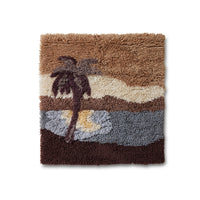 Wall Rug, Sunrise, Brown Blue Wall Art by HKLIVING
