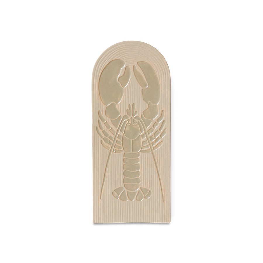 Lobster, Stoneware Wall Tile, Wall Art, Cream Wall Decor from HKLIVING