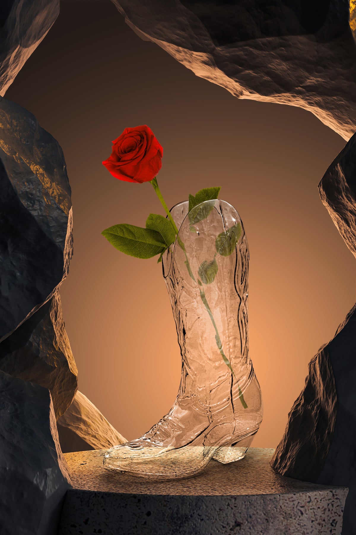 Crystal Bootie Glass Vase by Seletti - Quirky Boot-Shaped Decorative Vase
