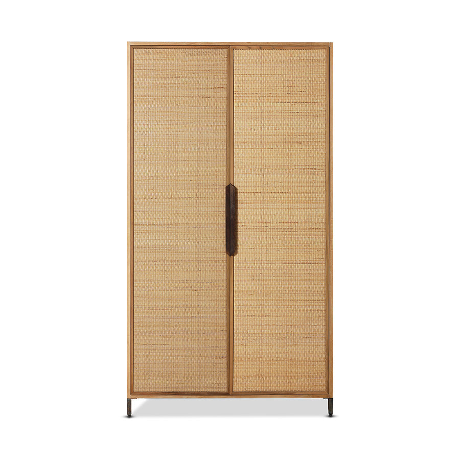 Pioneer Rattan Cupboard - Natural Wooden Storage Cabinet by HKLIVING