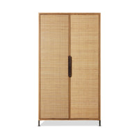 Pioneer Rattan Cupboard - Natural Wooden Storage Cabinet by HKLIVING