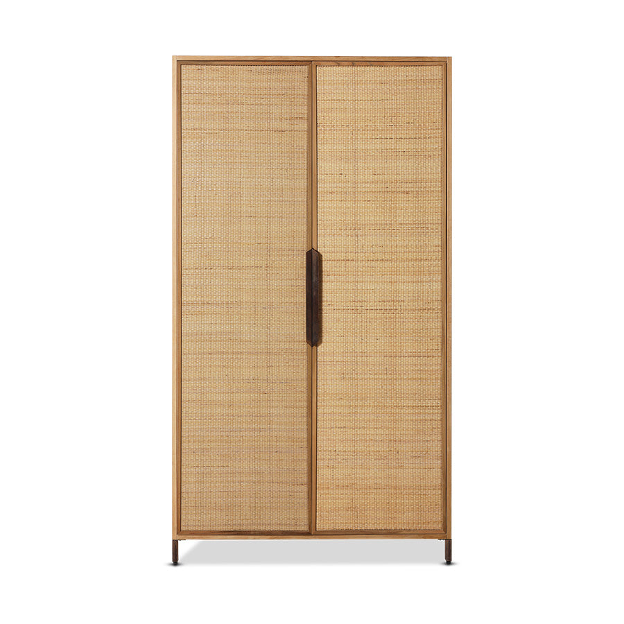 Pioneer Rattan Cupboard - Natural Wooden Storage Cabinet by HKLIVING