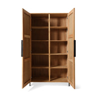 Pioneer Rattan Cupboard - Natural Wooden Storage Cabinet by HKLIVING