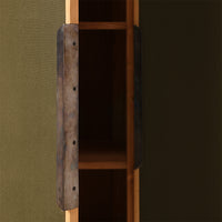 Pioneer Canvas Cupboard - Green Wooden Storage Cabinet with Canvas Doors by HKLIVING