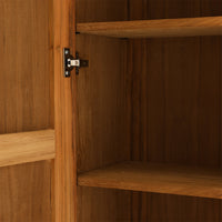 Pioneer Canvas Cupboard - Green Wooden Storage Cabinet with Canvas Doors by HKLIVING
