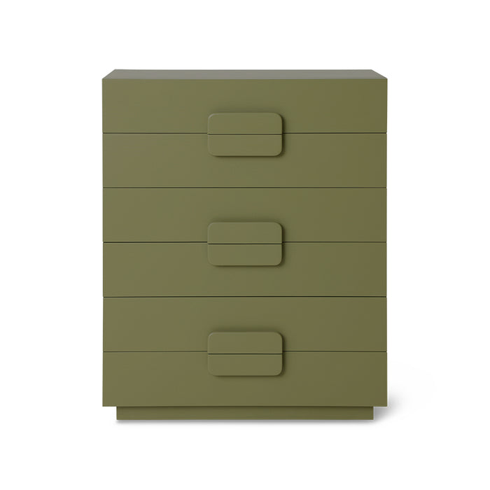 Spacious Drawer Cabinet - Army Green Wooden Storage Unit by HKLIVING