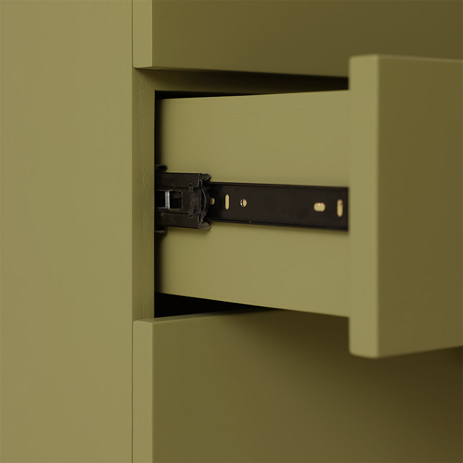 Spacious Drawer Cabinet - Army Green Wooden Storage Unit by HKLIVING
