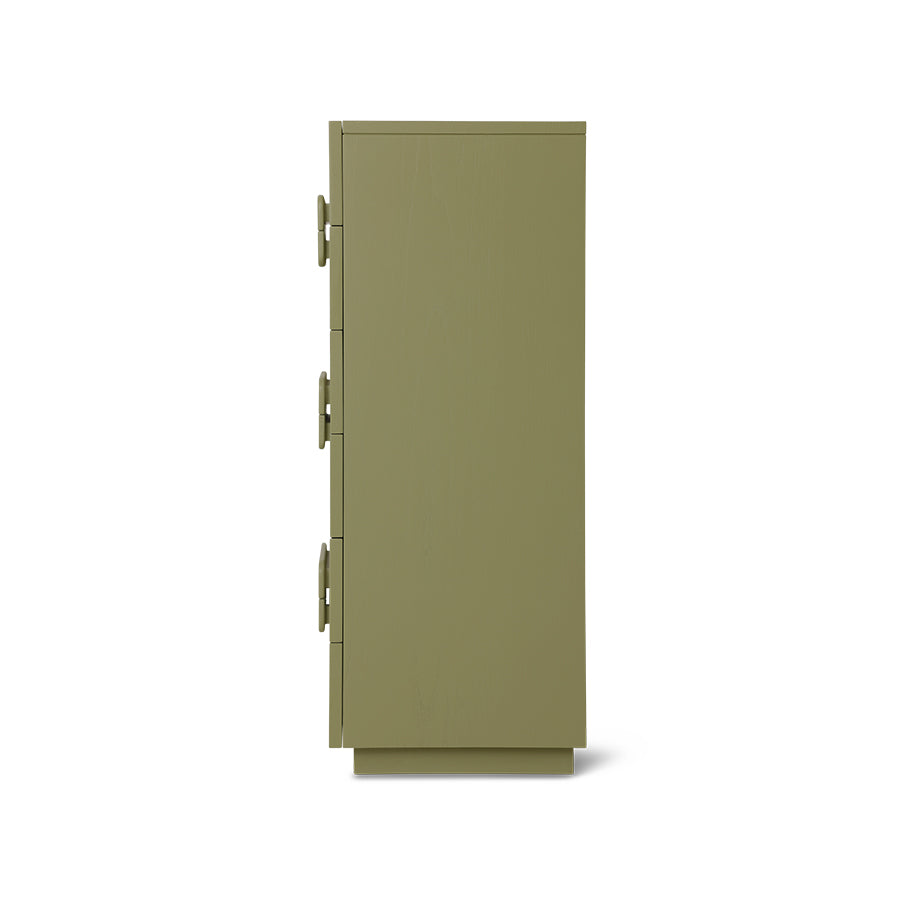Spacious Drawer Cabinet - Army Green Wooden Storage Unit by HKLIVING