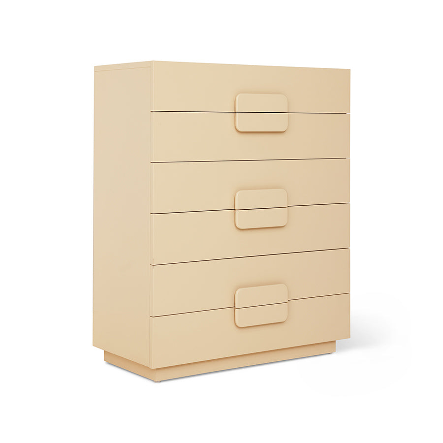 Spacious Drawer Cabinet - Cream Wooden Storage Unit by HKLIVING