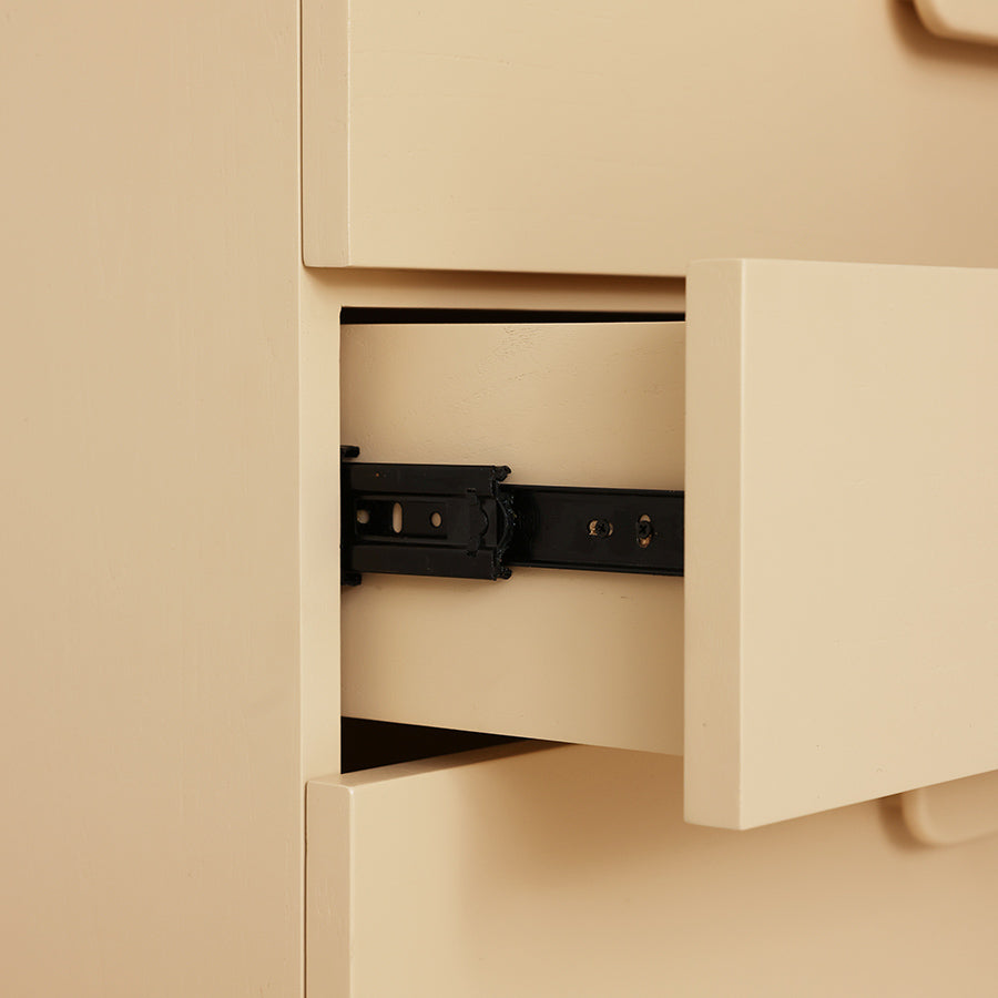 Spacious Drawer Cabinet - Cream Wooden Storage Unit by HKLIVING