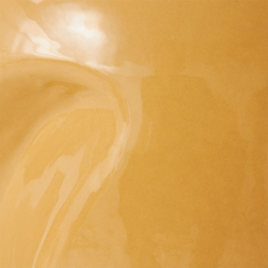 Mustard Ceramic Side Table, Sand, Currents by HKLIVING