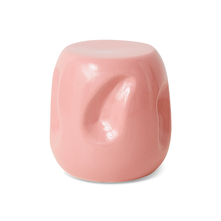 Pink Ceramic Side Table, Coral, Currents by HKLIVING