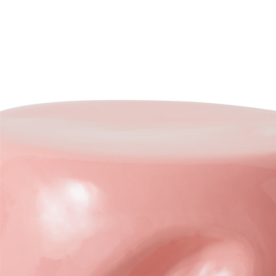 Pink Ceramic Side Table, Coral, Currents by HKLIVING