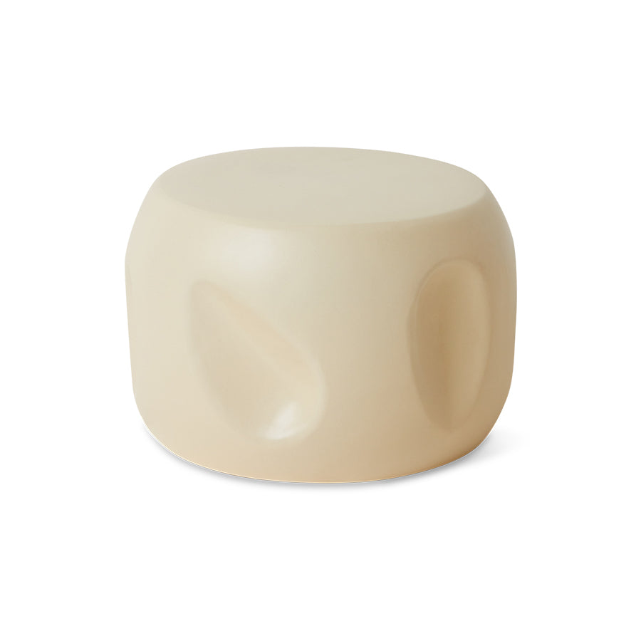 Cream Ceramic Side Table, Shell, Currents by HKLIVING