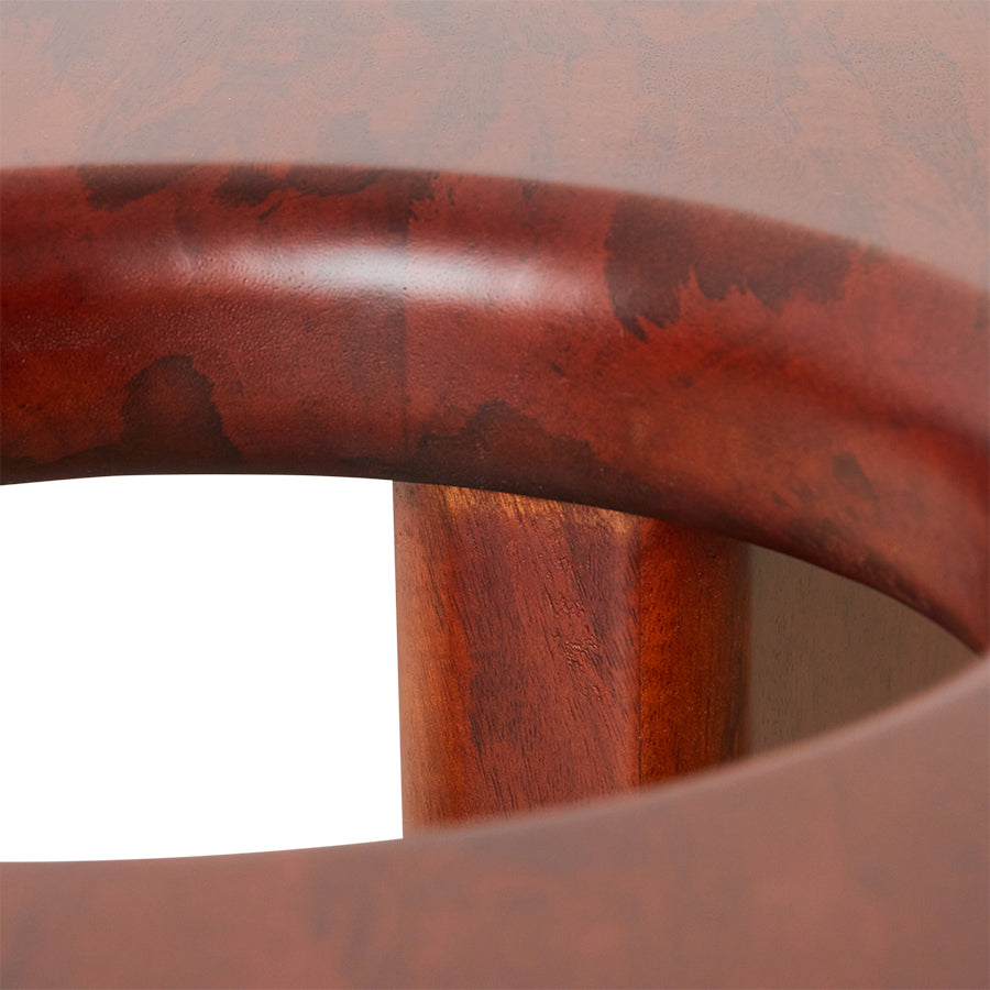 Circular Conversation Coffee Table in Deep Mango Wood 85cm by HKLIVING