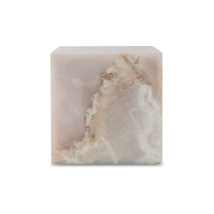 Marble Block Table, Pink Onyx by HKLIVING