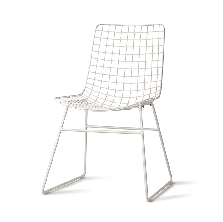 White Metal Wire Chair by HKLIVING