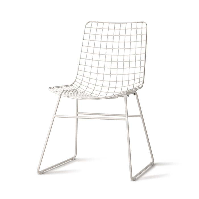 White Metal Wire Chair by HKLIVING