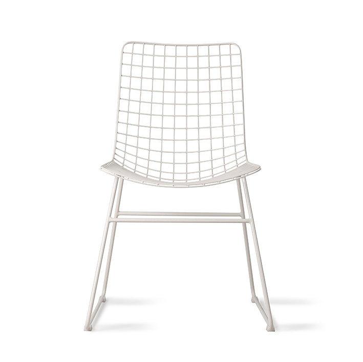 White Metal Wire Chair by HKLIVING