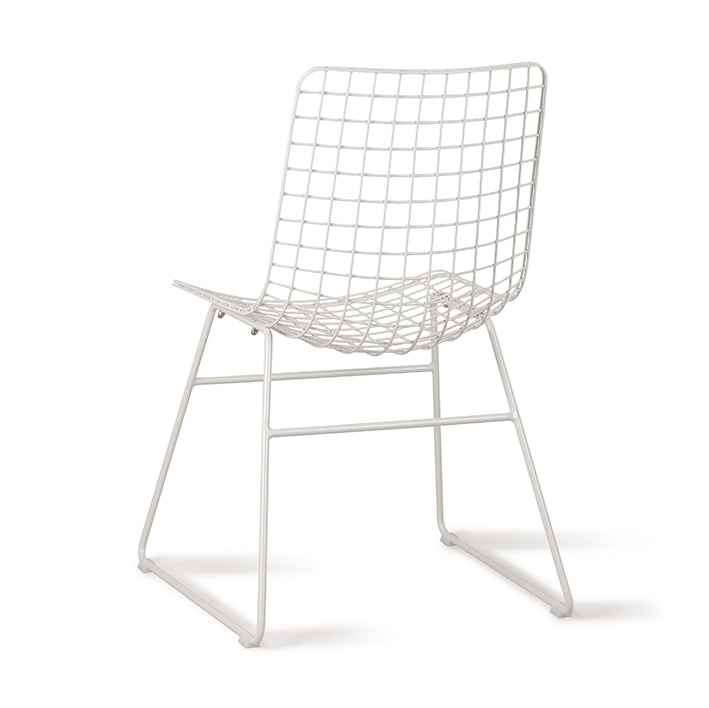 White Metal Wire Chair by HKLIVING