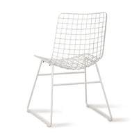 White Metal Wire Chair by HKLIVING