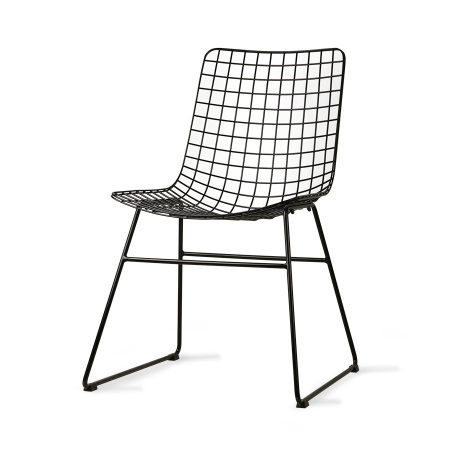 Black Metal Wire Chair by HKLIVING