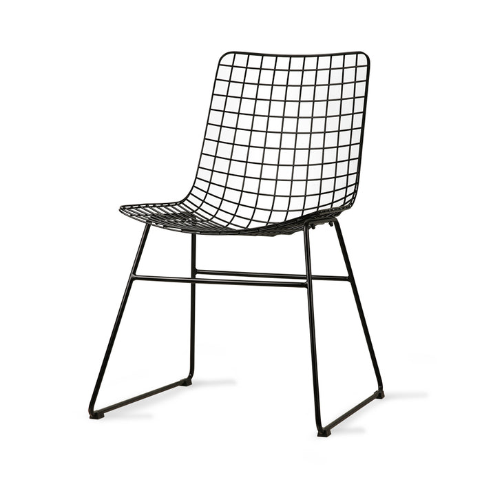 Black Metal Wire Chair by HKLIVING