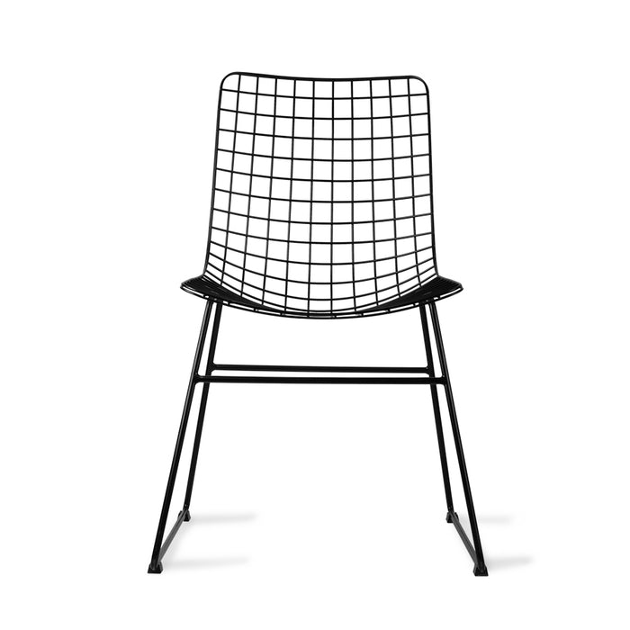 Black Metal Wire Chair by HKLIVING