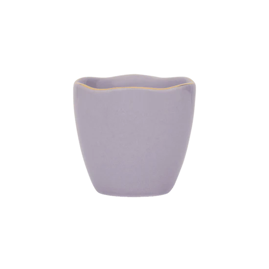 Single lilac Good Morning egg cup with golden edge by Urban Nature Culture