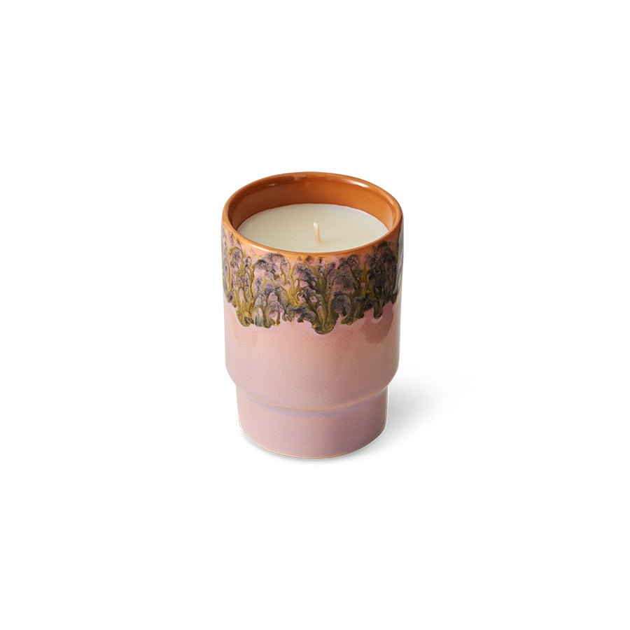 Angled product shot of HKLIVING Miami small scented candle in glazed stoneware
