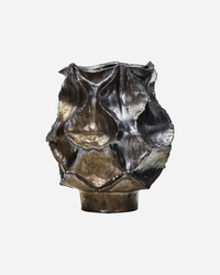 House Doctor HDWaves vase large in antique metallic finish on white background.