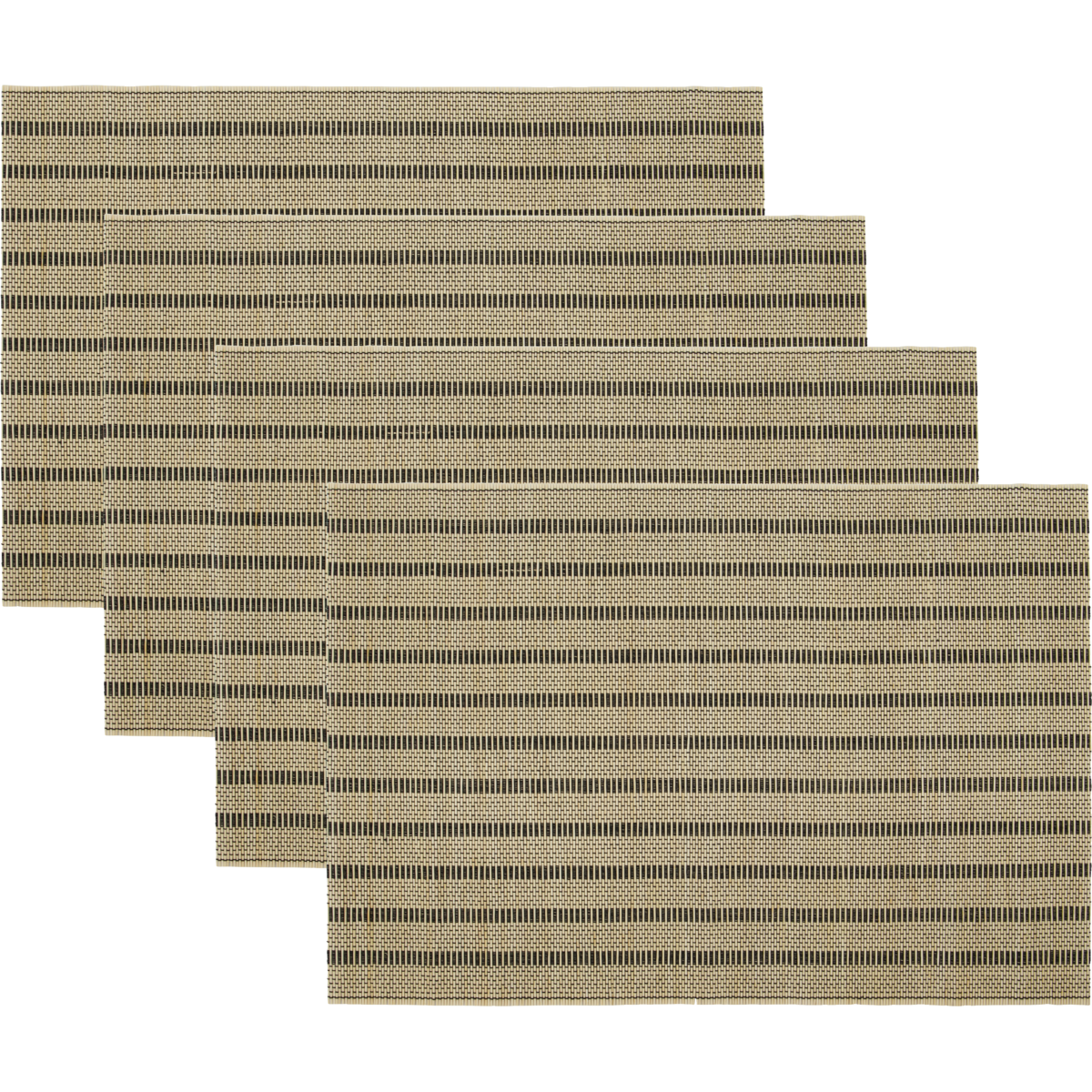 Stacked view of placemats highlighting striped graphic design