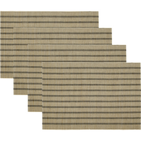 Stacked view of placemats highlighting striped graphic design